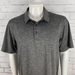 Vineyard Vines Shirt Men's Large Short Sleeve Performance Polo Gray Stretch
